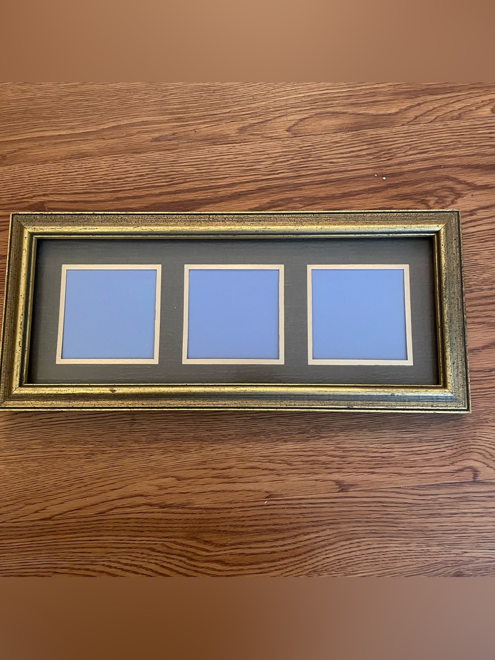 Vintage Gold Triple Photo Frame | 3-Opening Multi Picture Frame